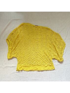 yellow y2k batwing knit top